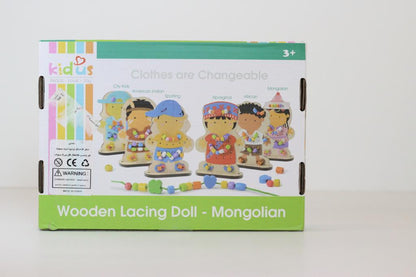 WOODEN LACING DOLL | لعبة نظم الخرز